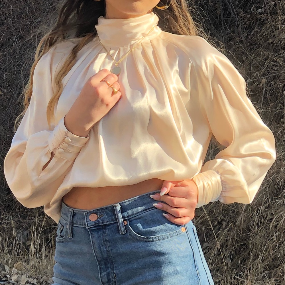 Cream silk blouse